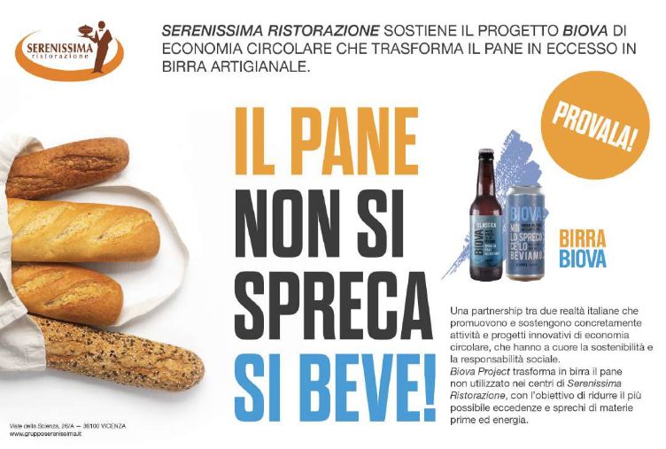 Locandina del progetto "Il Pane non si spreca, si beve!"